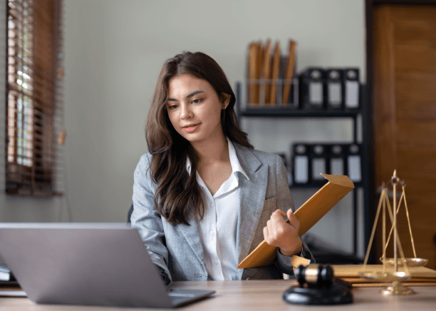 Lawyer using a translated government form with Spanish Translation Services in Miami for guaranteed legal assistance.