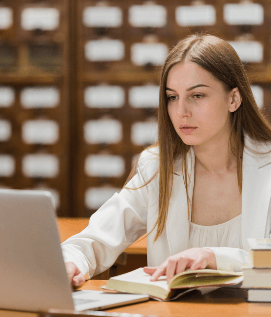 A student using Miami academic translation services for transcripts and diplomas, ensuring precise multilingual translations.