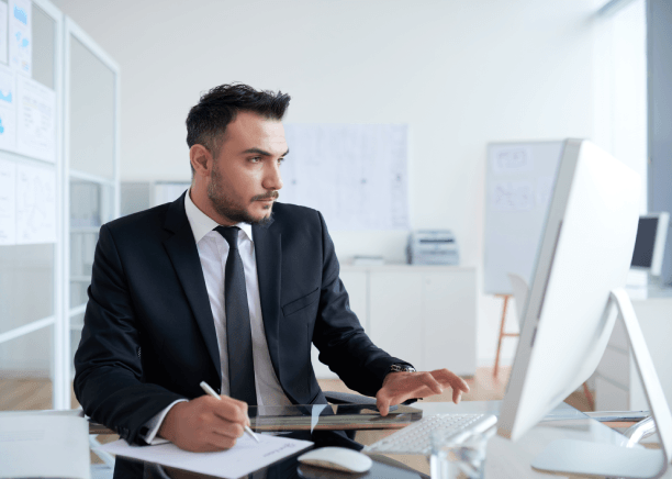 A certified translator applies a signed seal to final pages, highlighting Portuguese Translation Services in Miami.